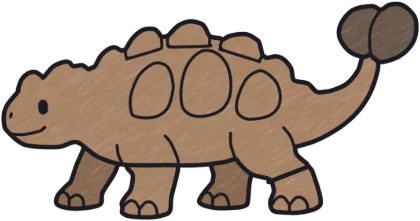 A coloured-in ankylosaurus from the game.