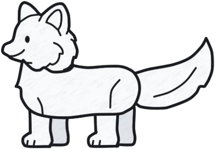 A coloured-in arctic fox from the game.