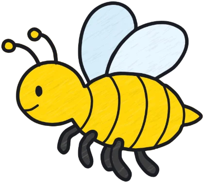 A coloured-in bee from the game.