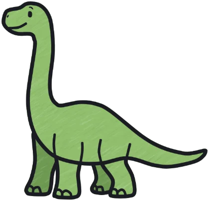 A coloured-in brachiosaurus from the game.
