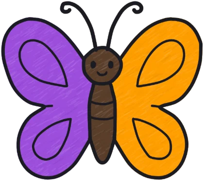A coloured-in butterfly from the game.