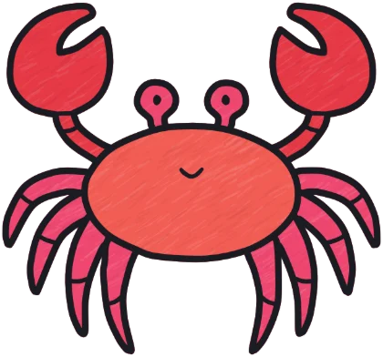 A coloured-in crab from the game.
