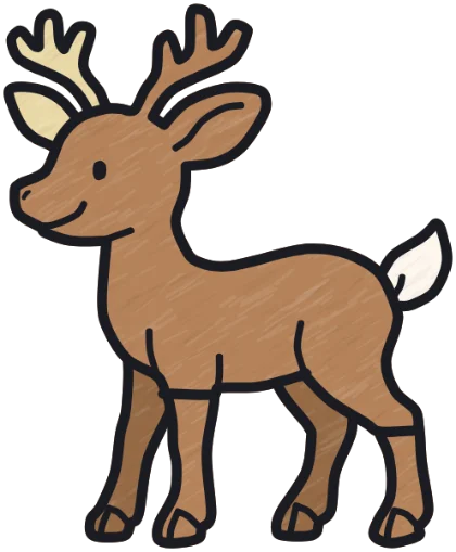 A coloured-in deer from the game.