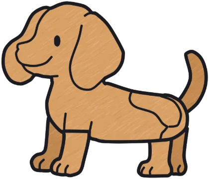 A coloured-in dog from the game.