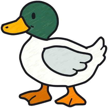 A coloured-in duck from the game.