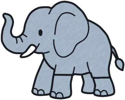 A coloured-in elephant from the game.