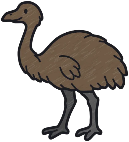 A coloured-in emu from the game.