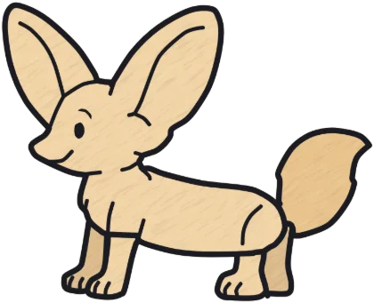 A coloured-in fennec fox from the game.