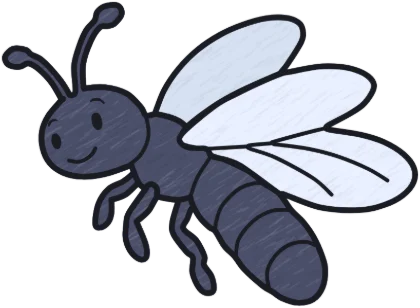 A coloured-in firefly from the game.