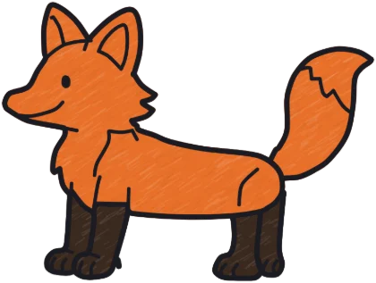 A coloured-in fox from the game.