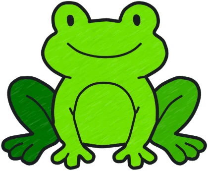 A coloured-in frog from the game.