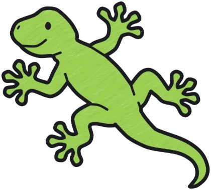 A coloured-in gecko from the game.