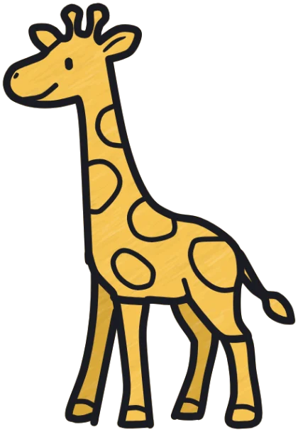 A coloured-in giraffe from the game.