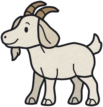 A coloured-in goat from the game.