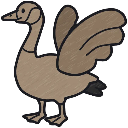 A coloured-in canada goose from the game.