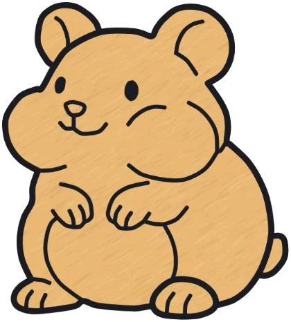 A coloured-in hamster from the game.