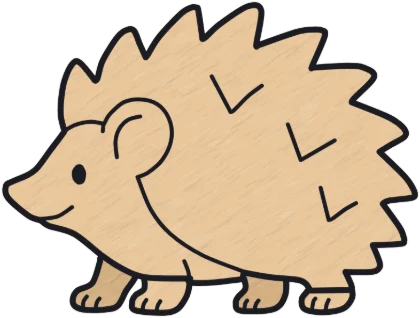 A coloured-in hedgehog from the game.