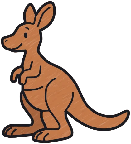 A coloured-in kangaroo from the game.