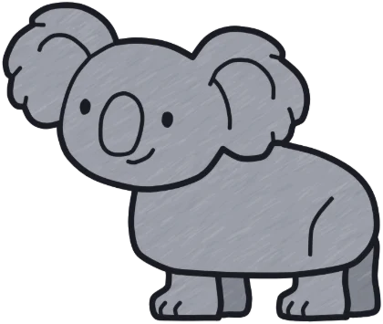 A coloured-in koala from the game.