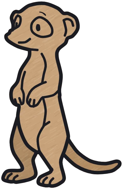 A coloured-in meerkat from the game.
