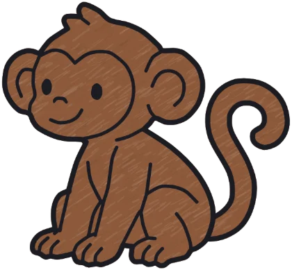 A coloured-in monkey from the game.