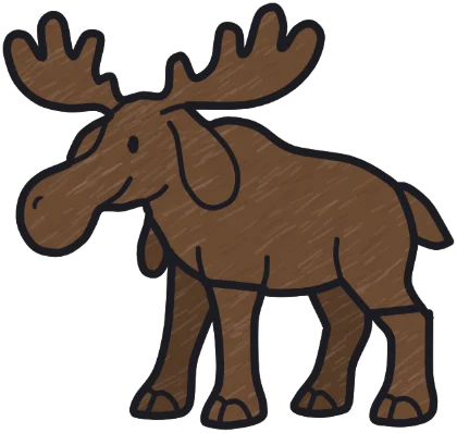 A coloured-in moose from the game.