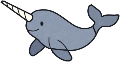 A coloured-in narwhal from the game.