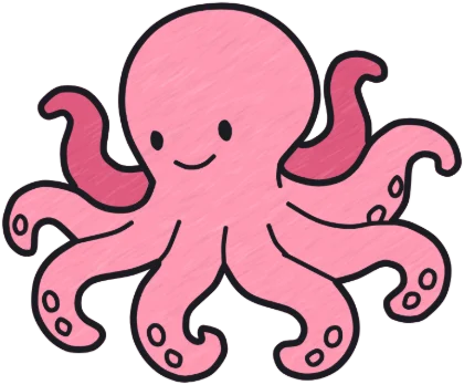 A coloured-in octopus from the game.