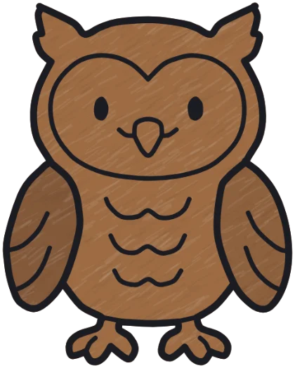 A coloured-in owl from the game.