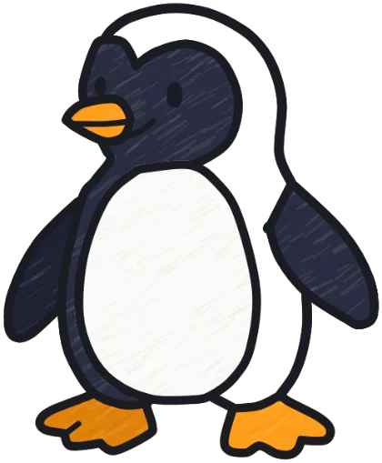 A coloured-in penguin from the game.