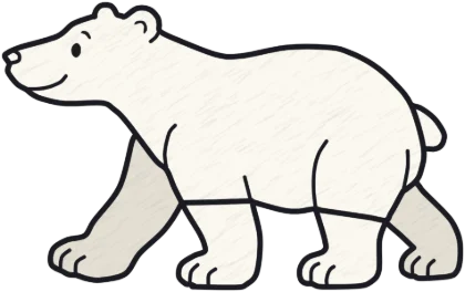 A coloured-in polar bear from the game.