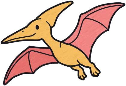 A coloured-in pteranodon from the game.