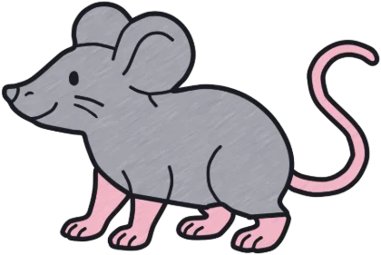 A coloured-in rat from the game.