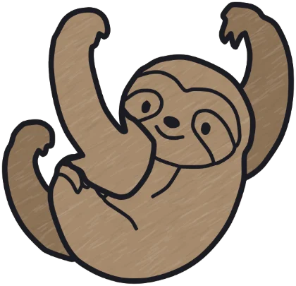 A coloured-in sloth from the game.