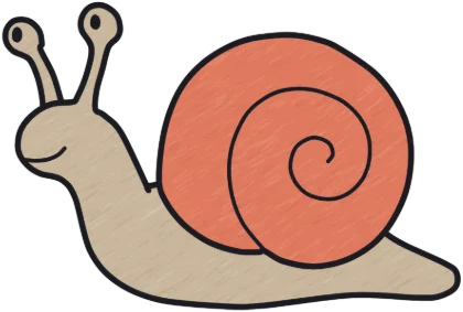 A coloured-in snail from the game.