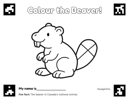 The beaver colouring sheet.