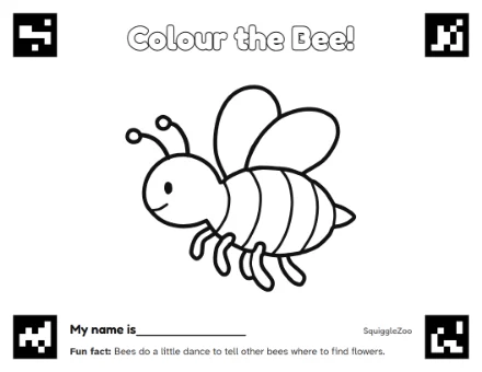 The bee colouring sheet.