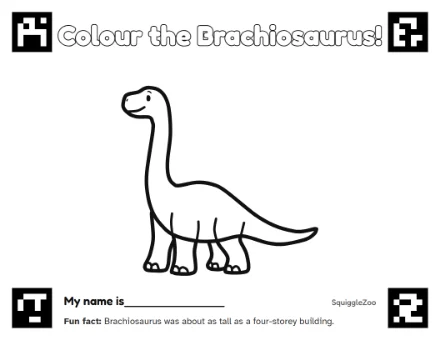 The brachiosaurus colouring sheet.
