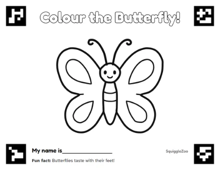 The butterfly colouring sheet.