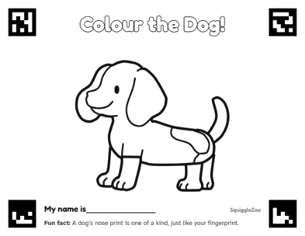 The dog colouring sheet.