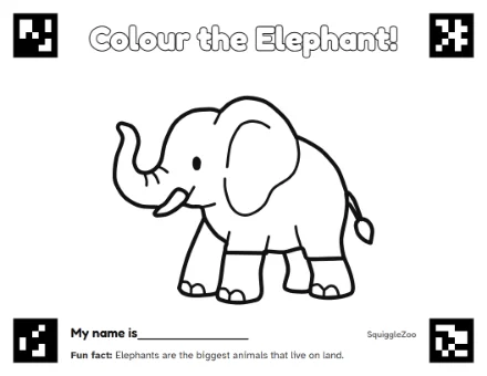 The elephant colouring sheet.