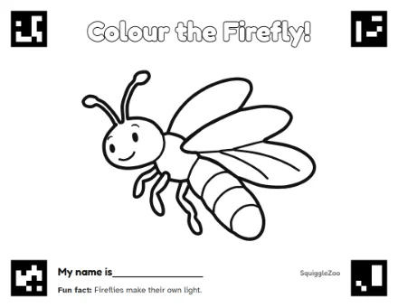 The firefly colouring sheet.
