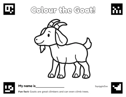 The goat colouring sheet.