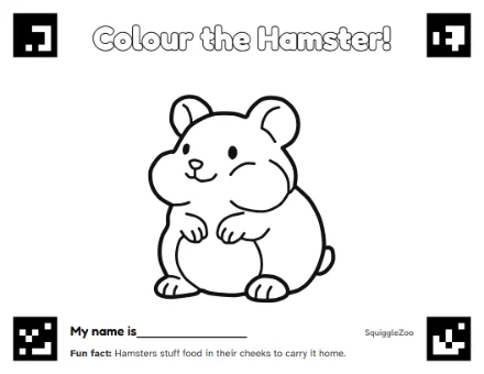 The hamster colouring sheet.