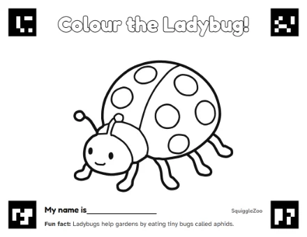 The ladybug colouring sheet.