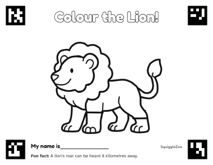 The lion colouring sheet.