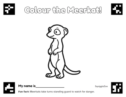 The meerkat colouring sheet.