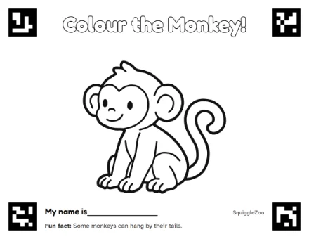 The monkey colouring sheet.