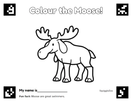 The moose colouring sheet.
