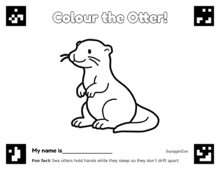 The otter colouring sheet.